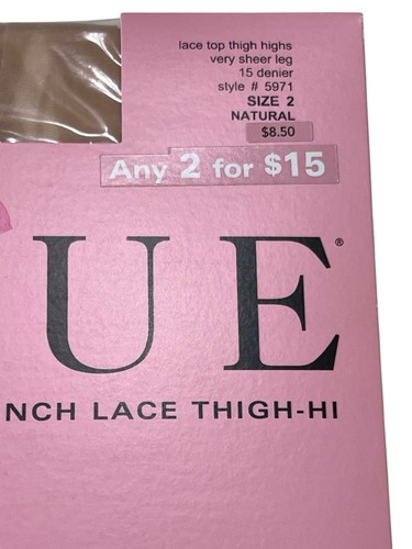 HUE French Lace Thigh-Hi Vintage Color Natural Size 2 Style 5971 See Size Chart - Bild 2 von 5