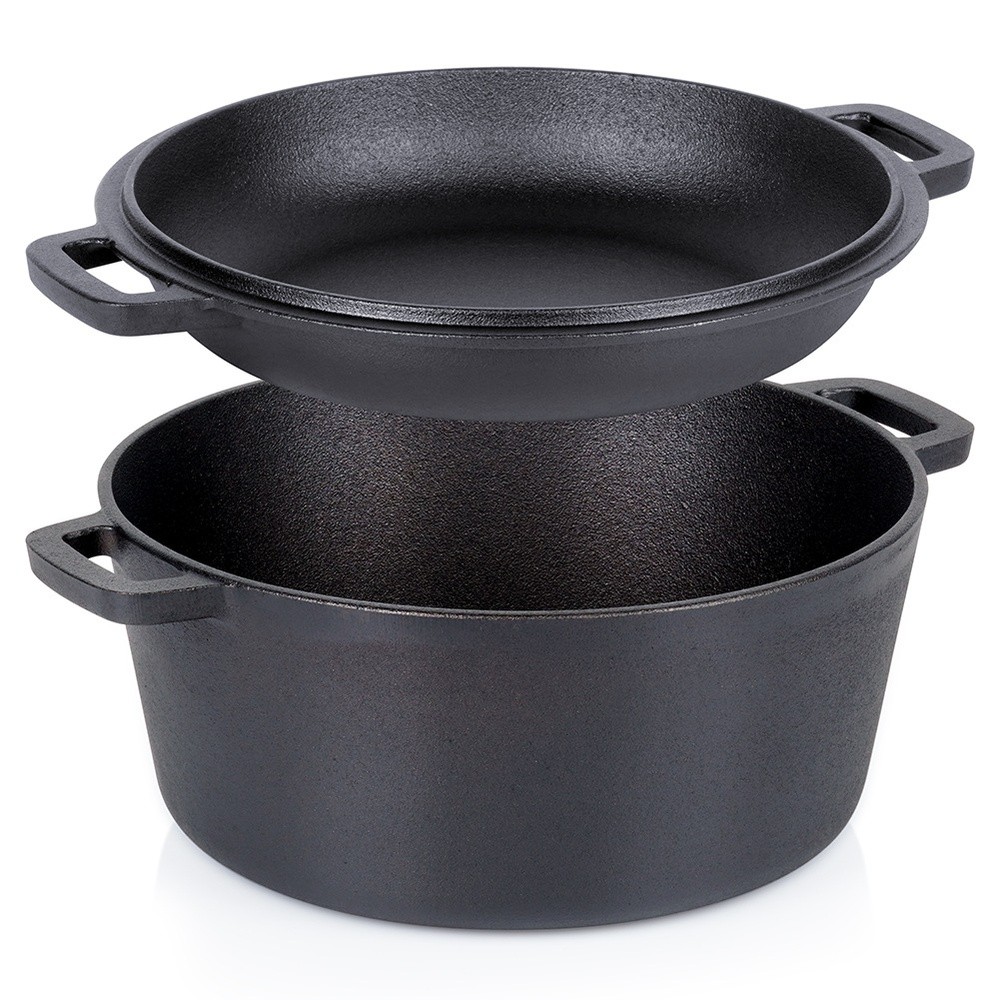 Topf mit Deckel aus Gusseisen 2 in 1 CAST LINE 26 cm 4.5 l 1.6 l Kochtopf