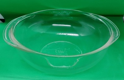 Pyrex Corning Vintage #024 Clear Glass 2 qt Round Casserole Bowl No Lid