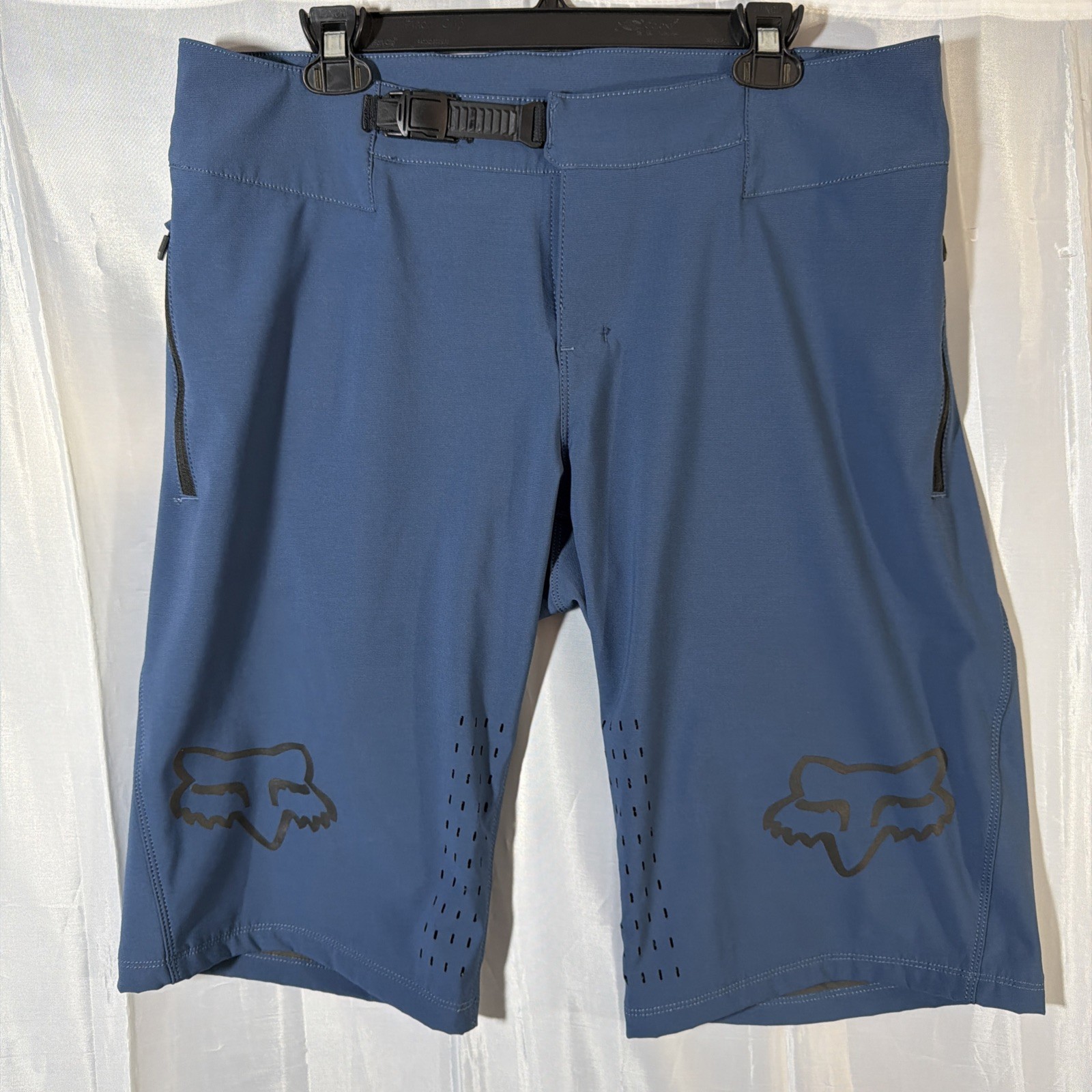 Fox Racing Defend Shorts Mens 36 Blue MTB Mountain Bike Cycling Vented Zip