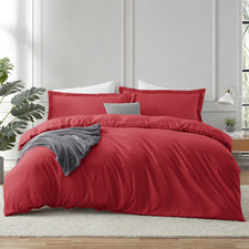 Hearth  Harbor Hearth Harbor Twin Duvet Cover Set Red - Soft Comforter Cover