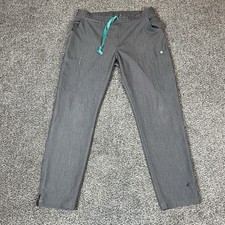 FIGS Pants Mens M Gray Scrubs Straight Slit Leg Cargo Zip Pocket Stretch TW2000