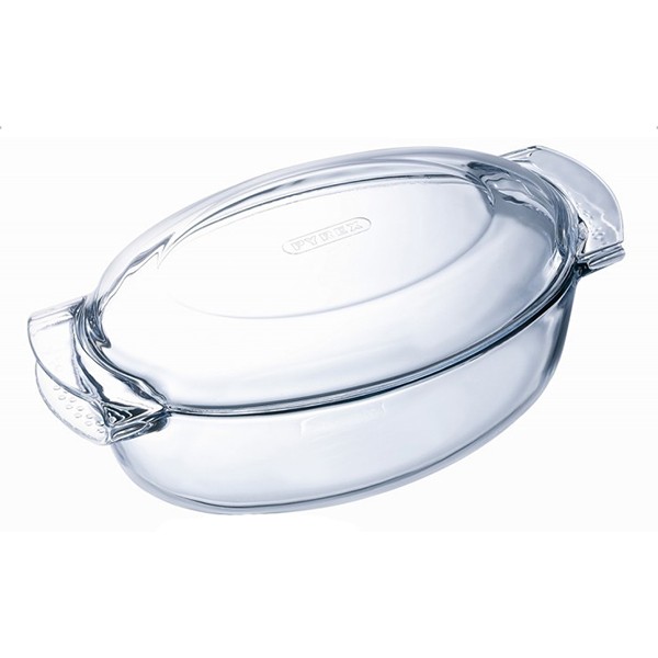 Pyrex Cocotte Ovale 4.5l haute résistance aux chocs thermiques pour mijoter