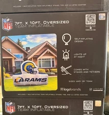 Logo Brands Los Angeles Rams Pre-Lit 7' x 10' Team Inflatable
