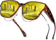 Night Vision Driving Glasses Fit over for Men Women, anti Glare Polarized Yel...