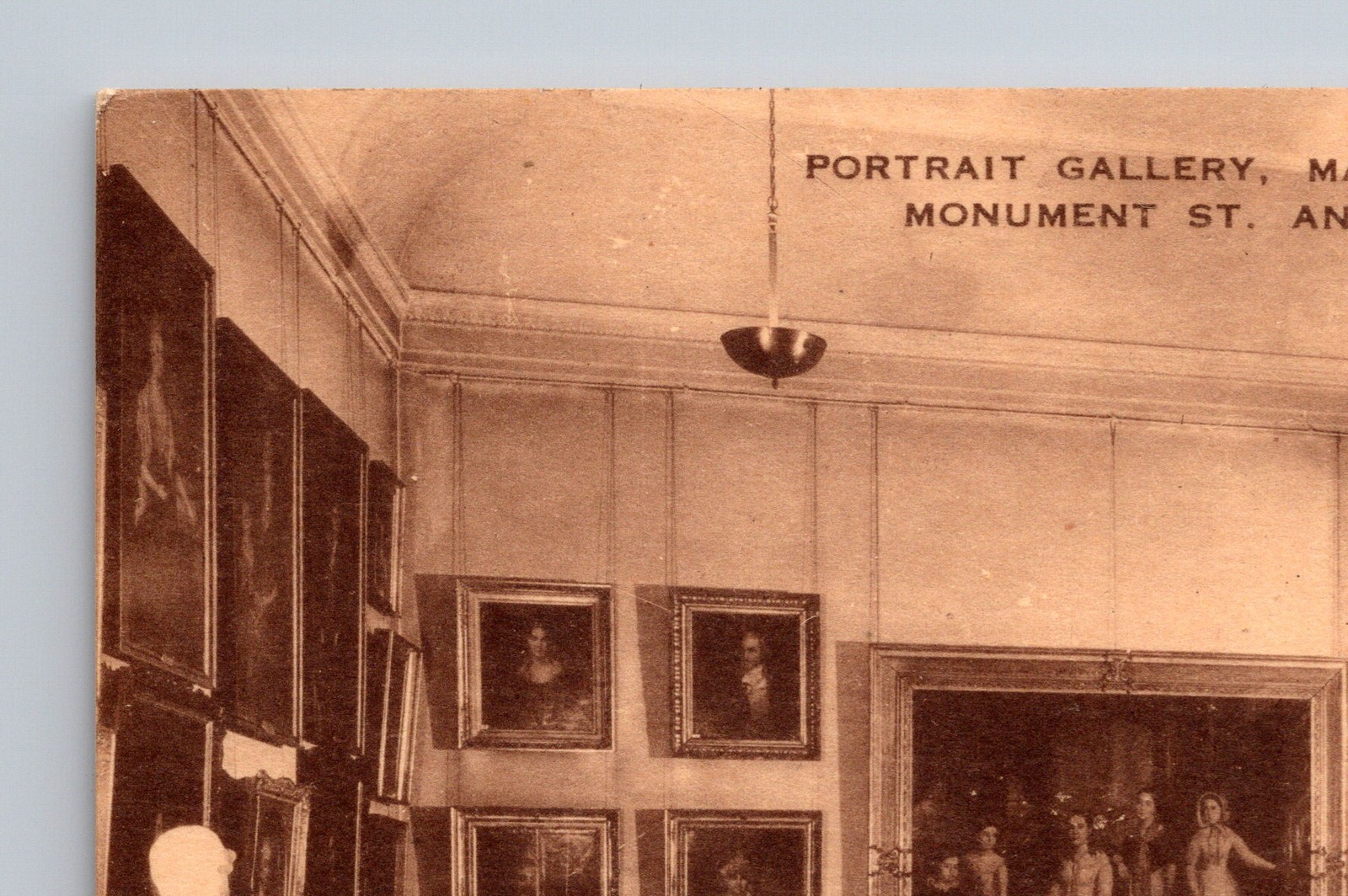 Postcard Baltimore MD Maryland Historical Society Portrait Gallery Interior