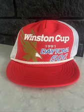 1991 DAYTONA 500 NASCAR WINSTON CUP TRUCKERS SNAPBACK HAT VINTAGE MESH