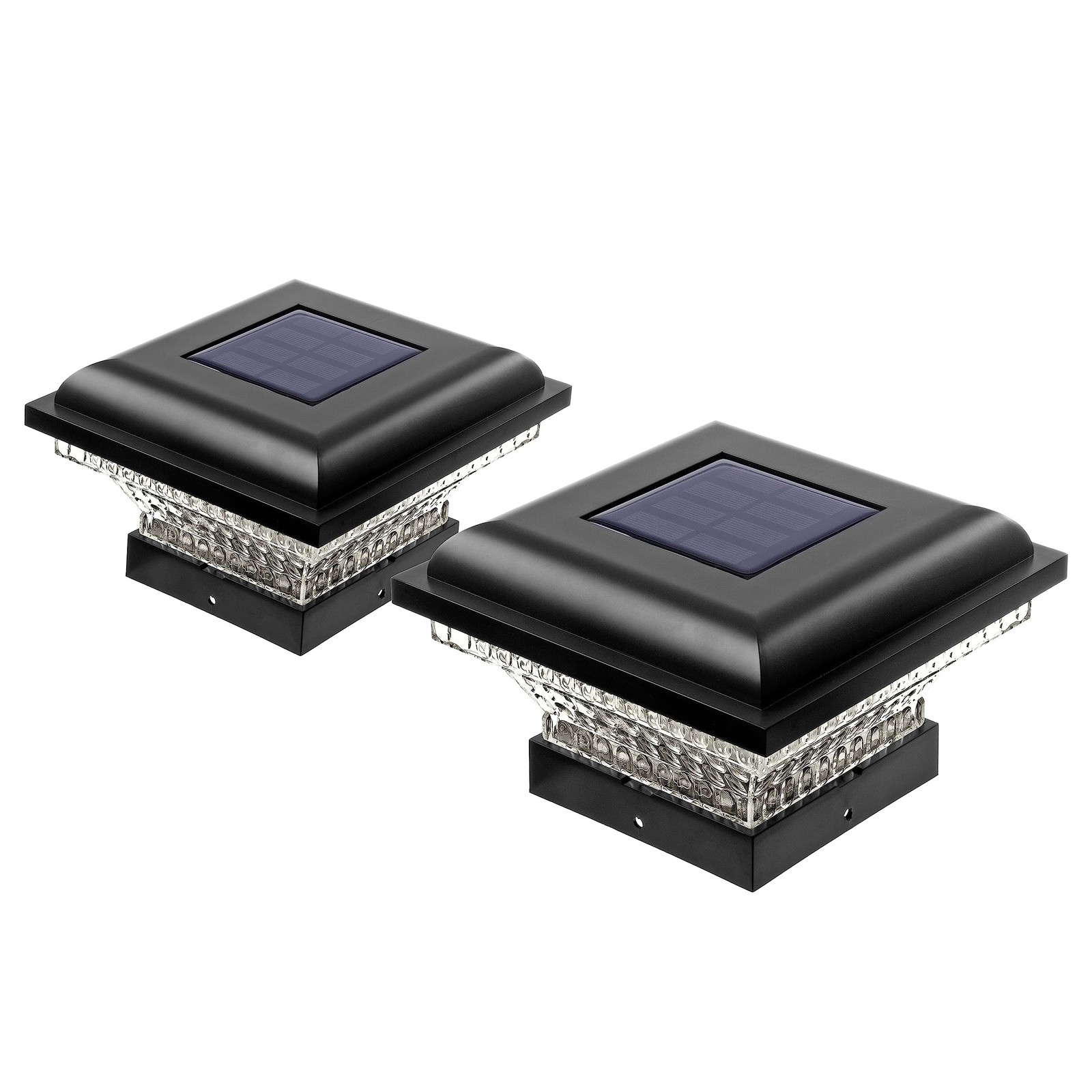 Безопасность домашней зоны 2 комплекта солнечных фонарей на крышке столба 12 люмен на открытом воздухе 4x4 fit
