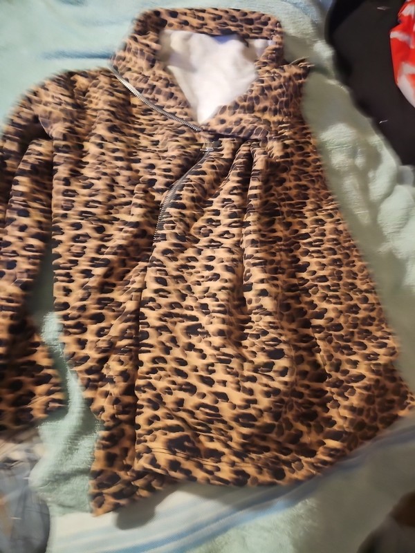 Susan Graver Animal Print Jacket Sz S