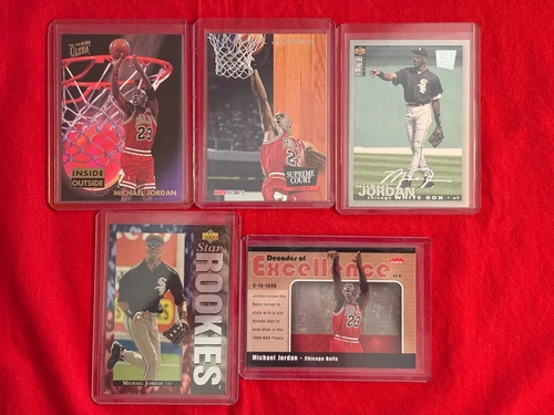MICHAEL JORDAN 5 CARD LOT, 1993 ULTRA INSIDE OUTSIDE, 1993 HOOPS SUPREME CT etc.