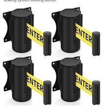 Sasylvia 4 Pcs Fixed Wall Mount Retractable Belt Barrier 10ft Crowd Control B...