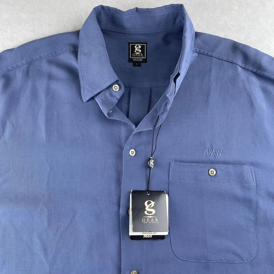 Camisa BMW Para Hombres L Azul Abotonada Manga Larga Modal Bordado Equipo Para Deportes Foto 3 de 4