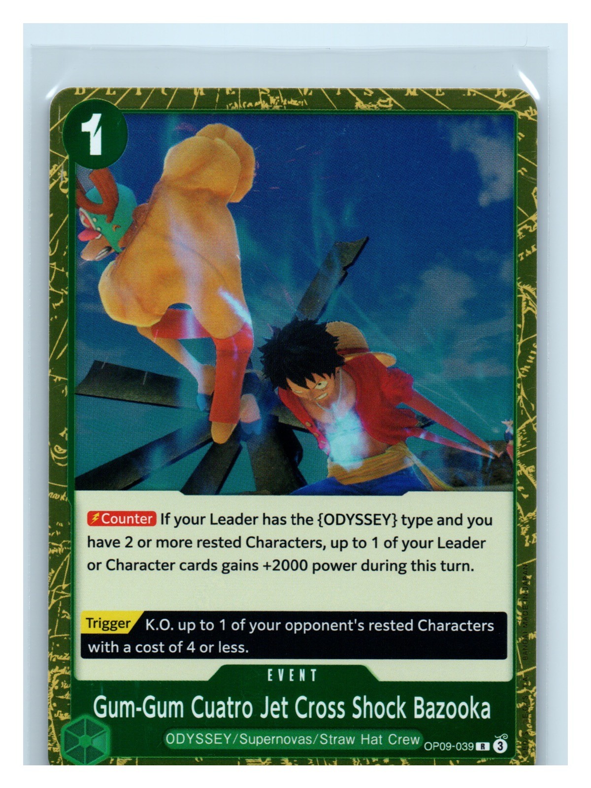 Gum-Gum Cuatro Jet Cross Shock Bazooka Foil OP09-039 R Emperors in the New World