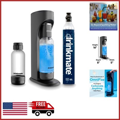 OmniFizz Sparkling Water Maker Bundle with 60L CO2 and 2 BPA-Free Bottles