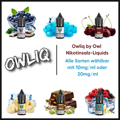 OWLIQ by Owl 10ml eLiquid mit 10mg oder 20mg Nikotinsalz Liquid - alle Sorten