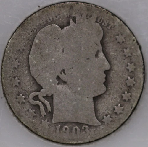 * 1903-O Barber Quarter, 90% Silver Over 100 years Old As Shown