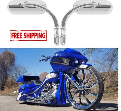 Chrome Motorcycle 8Mm 10Mm Sportster Mirrors for Harley Road King Street Electra