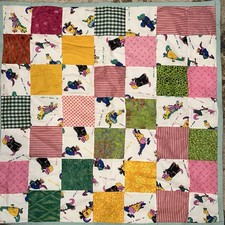 Vintage 80s Saurus Gang Cliff Galbraith Dinosaur Quilt Blanket Rare Home Crafted