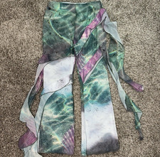 Pretty Little Thing Pants Women 10 Waterfall Frill Ruffle Sheer Beach Resort NEW