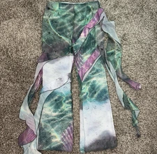 Pretty Little Thing Pants Women 10 Waterfall Frill Ruffle Sheer Beach Resort NEW