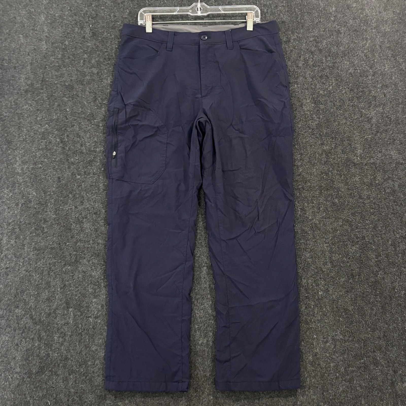 Eddie Bauer Pants Mens 36x30 Navy Fleece Lined Tech Softshell Hiking Winter