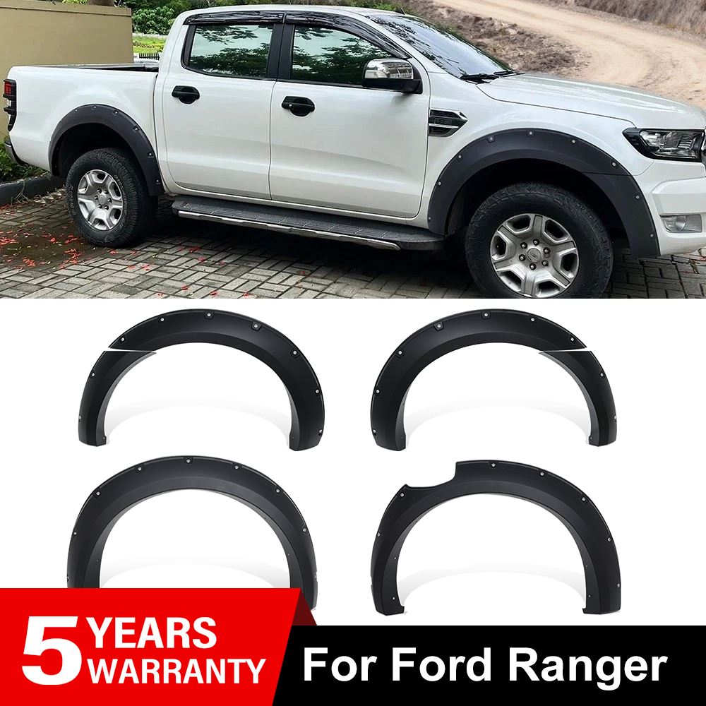 For Ford Ranger T7 2015-2018 Black Wide Wheel Arches Body Kit Mudguard Protector