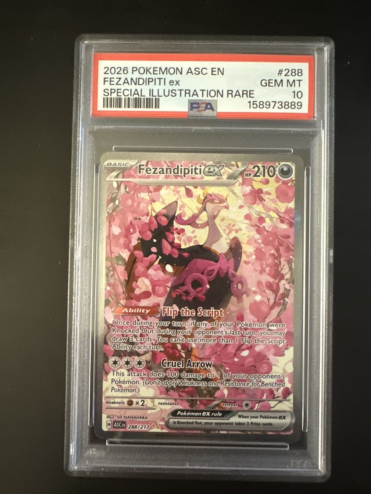 2026 POKEMON ASC EN-ASCENDED HEROES #288 FEZANDIPITI EX PSA 10