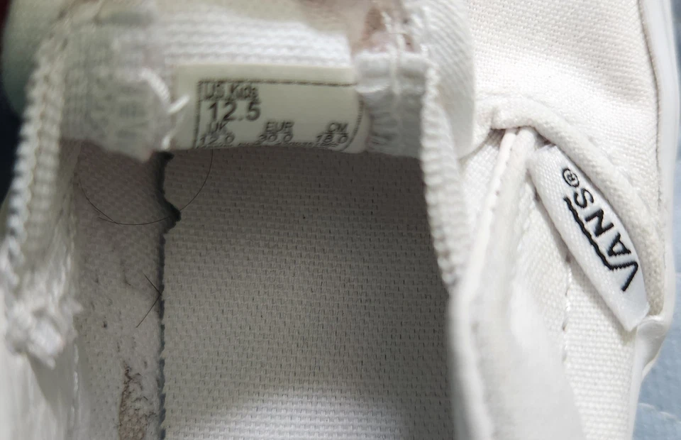  Vans Kids Auténtico Blanco Talla 12.5 Foto 3 de 4