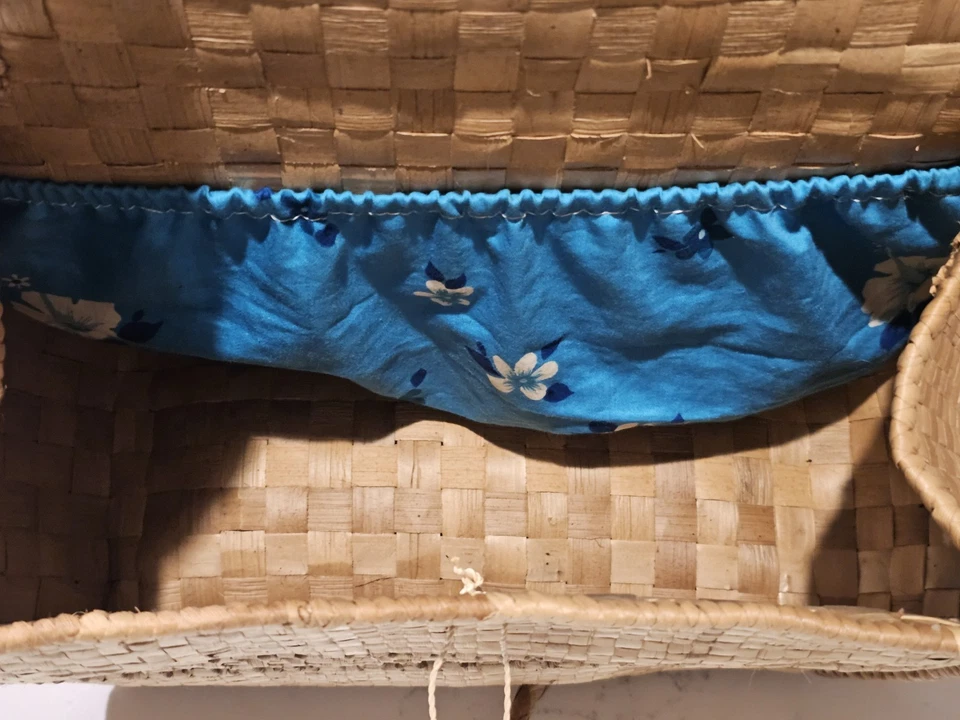 Bolsa Lauhala genuína tecida à mão no Havaí - 21" gota 15" W - Imagem 3 de 4