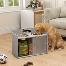 PawHut Elevated Dog Bowls with Storage, Raised Bowl Stand with Food Dishes