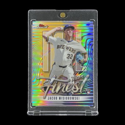 JACOB MISIOROWSKI ROOKIE YELLOW SWIRL REFRACTOR CARD 2026 Topps Finest - Brewers