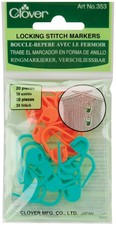Clover 353 Locking Stitch Markers-20/Pkg