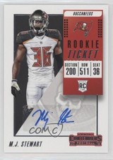 2018 Panini Contenders Rookie Ticket/Rookie Ticket Variation MJ Stewart Auto s3g