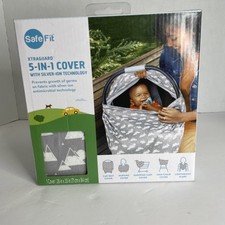 Safefit Brica XtraGuard Antimicrobial Multi-Use 5-in-1 Car Seat Cover Gray New