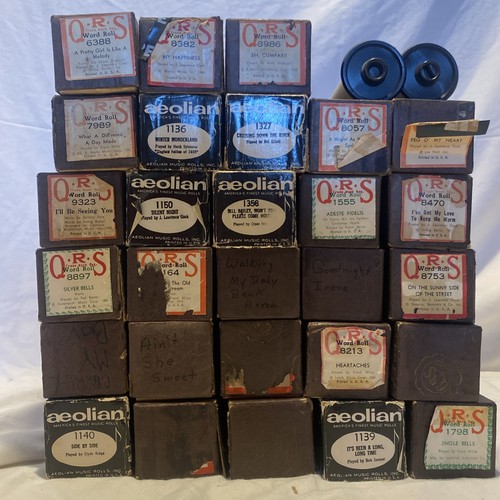 VINTAGE QRS WORD ROLL PIANO PLAYER MUSIC ROLLS LOT OF (30) ALL FOR 60