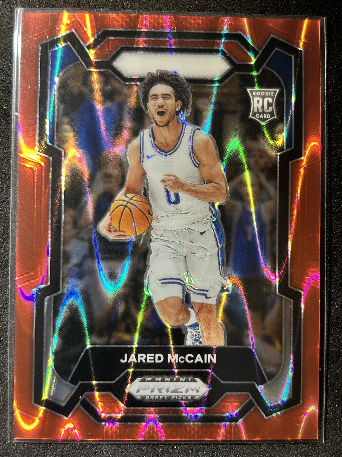 2024-25 Panini Prizm Draft Picks - Jared McCain #35 Red Seismic Prizm /225 (RC)