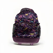 J World New York Rolling Backpack 19in Bookbag School Travel Purple