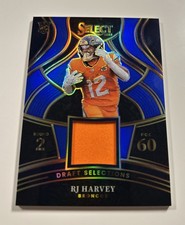 2025 PANINI SELECT DRAFT SELECTIONS BLUE PRIZM PATCH RJ HARVEY RC DENVER