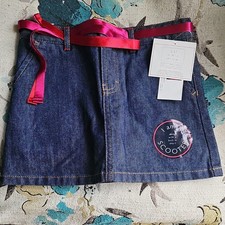 Tommy Hilfiger Girls 3/3T Blue/Pink Denim Skort Adjustable Waist Belt 0212