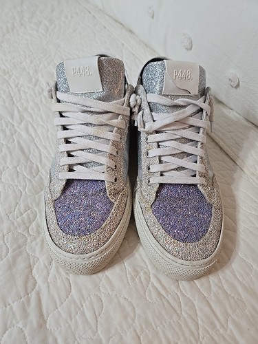 P448 pattinatore donna Soho Melrose glitter basso Italia taglia 39 US 8,5 viola - Foto 2 di 10