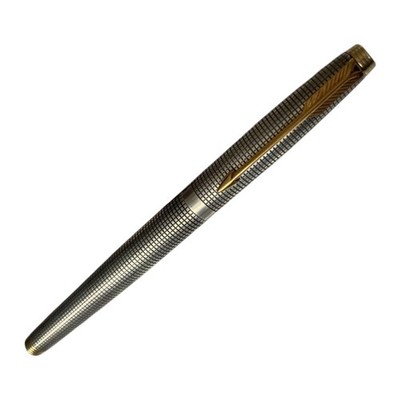 PARKER 75 Ciselé Sterling Silver 14K F Nib Fountain Pen Excellent