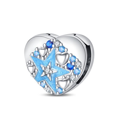 925 Sterling Silver Clip-On Charm for Reflexions Mesh Bracelet Charm Bead fits F