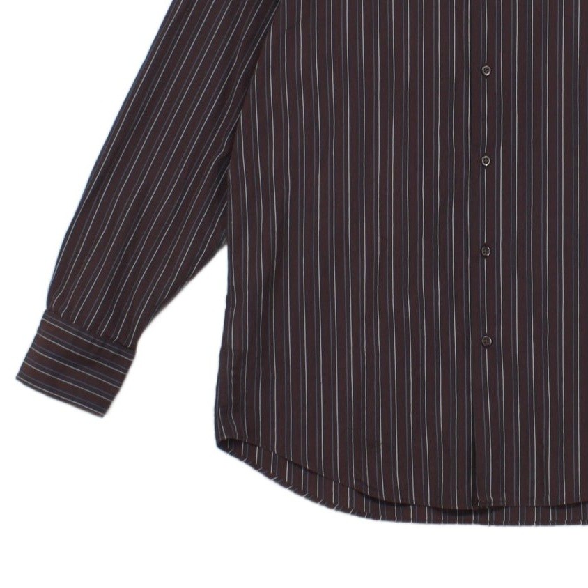 Vintage Hugo Boss Striped Shirt Mens Size 16 Brown Long Sleeve Formal thumbnail 6