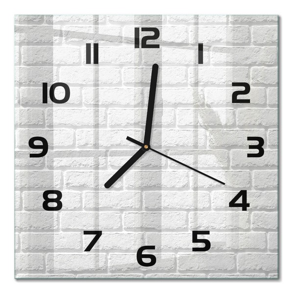 Elegante Wanduhr Mit Leisem Uhrwerk Backsteinwand Schwarze Zeiger 30X30 Cm-image