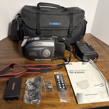 JVC GR-AX930U Compact VHS-C Camcorder 44x Zoom Charger Remote Case Untested