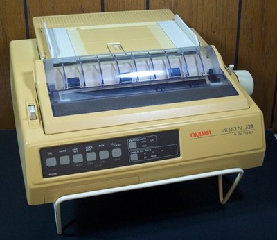 Okidata Microline 320 Turbo 9 Pin Dot Matrix Printer For Parts or Repair DOA