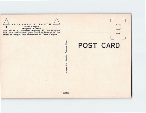 Postcard Triangle T. Ranch, Texas Canyon, Dragoon, Arizona - 第 2/2 張圖片