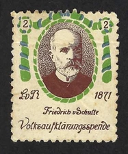 German Charity Stamp - Friedrich Von Schulte - Old German Catholic Church