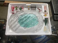 New 2016 Lemax Animated North Pole Ice Follies Skating Pond #64045 Magnetic