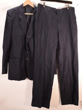 Rusnicks Mens 2 Pieces Suit Striped Navy Blue